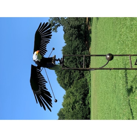 Esschert Design Counterweight Metal Eagle Rocker Garden Stake, Black & Gray - Large ZYCT823